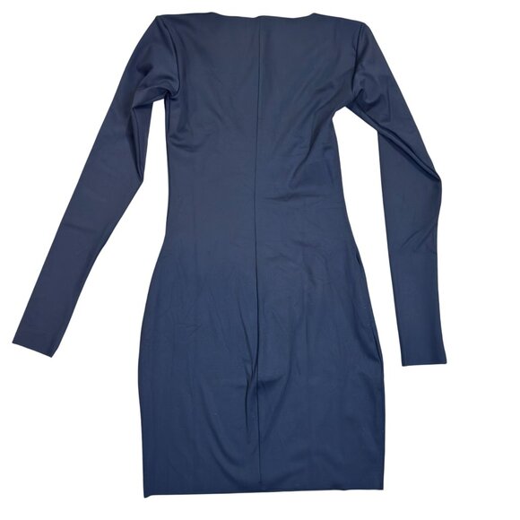 SKIMS Body Long Sleeve Square Neck Dress Onyx Black Size M NWT Sculpt Fit - Picture 2 of 4